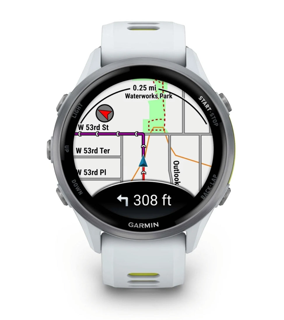 Reloj piedra blanca y amarillo Amp Garmin Forerunner® 970 music