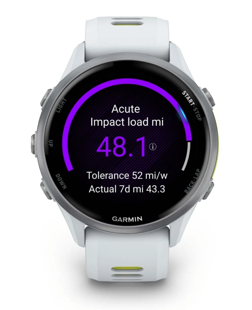 Reloj piedra blanca y amarillo Amp Garmin Forerunner® 970 music
