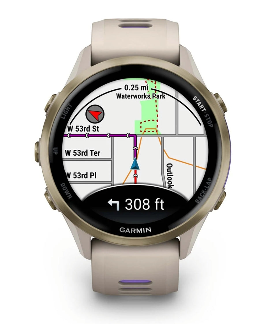 Reloj gris francés/índigo translúcido Garmin Forerunner® 970 music