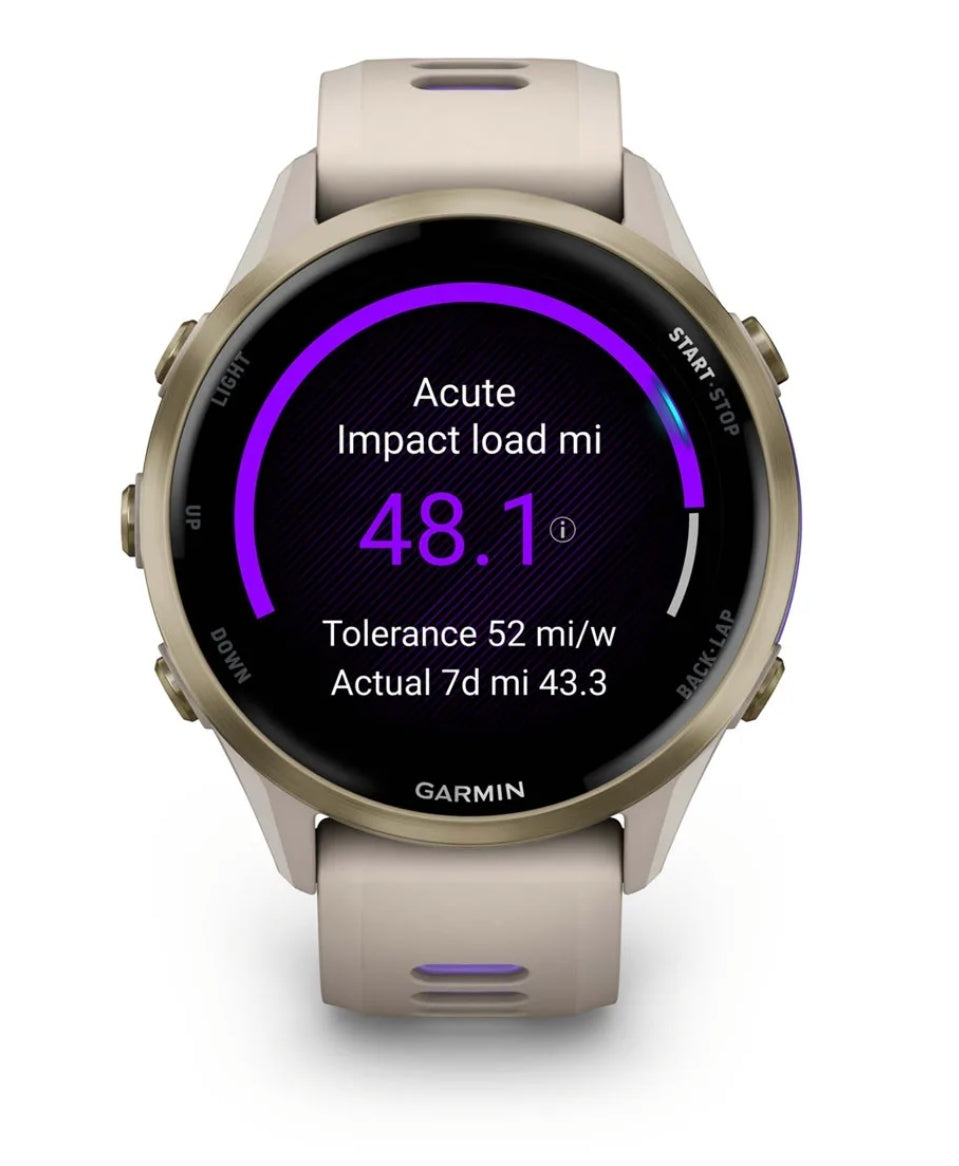 Reloj gris francés/índigo translúcido Garmin Forerunner® 970 music