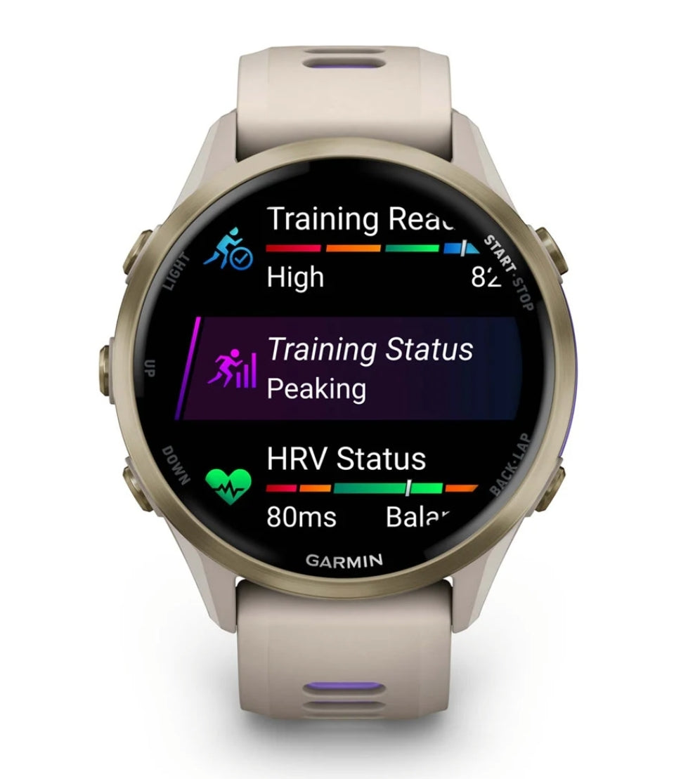 Reloj gris francés/índigo translúcido Garmin Forerunner® 970 music