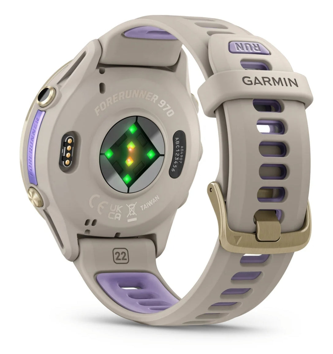 Reloj gris francés/índigo translúcido Garmin Forerunner® 970 music