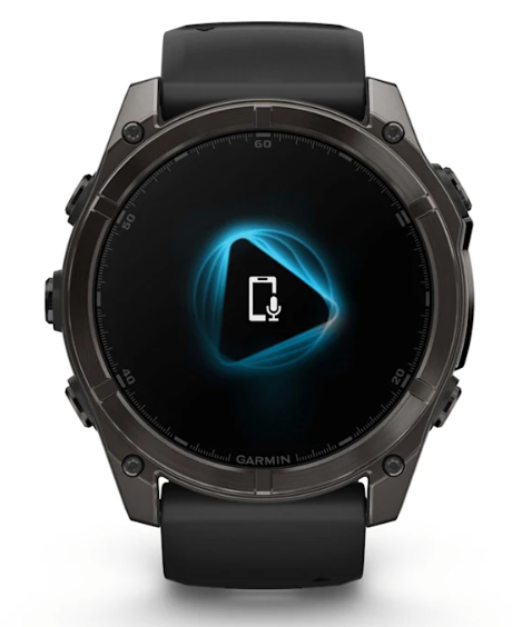 Reloj fēnix® 8 – 51 mm, AMOLED gris carbono con correa de silicona negra/gris guijarro
