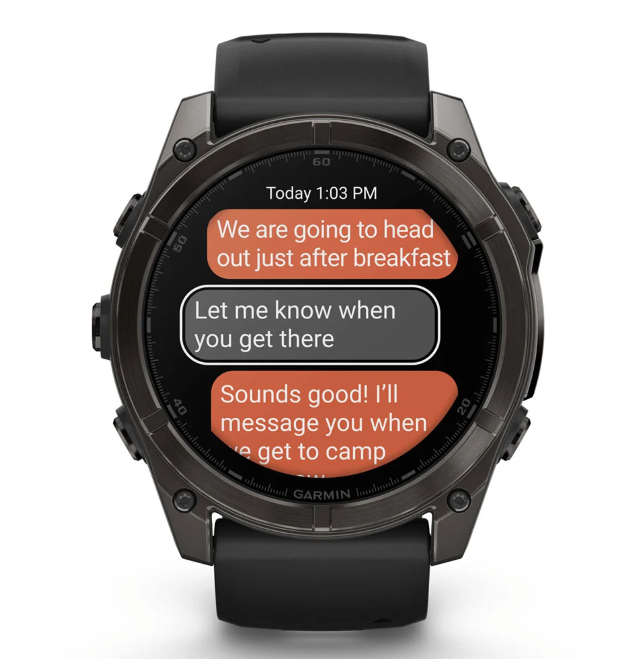 Reloj fēnix® 8 – 51 mm, AMOLED gris carbono con correa de silicona negra/gris guijarro